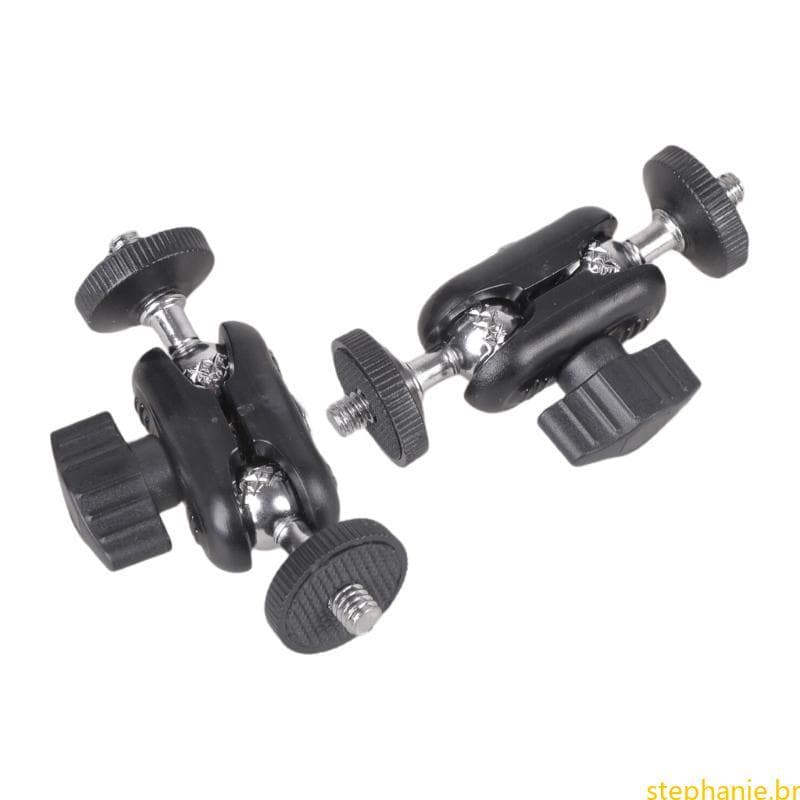 Melhor 2 Rosca Cabeça Dupla Braço Mágico Câmera Montagem Braçadeira Monta Parte Para Ação LED Luz Microfone