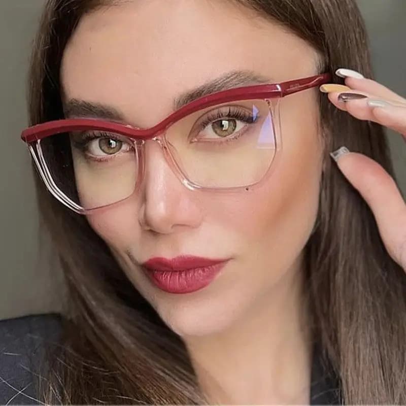 Polygon Anti Luz Azul Óculos Mulheres Moda Óptica Transparente