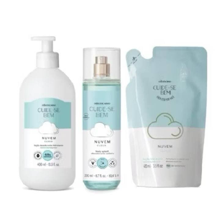 Kt nuvem hidratante,(400ml), refil(350 ml) e body splagy