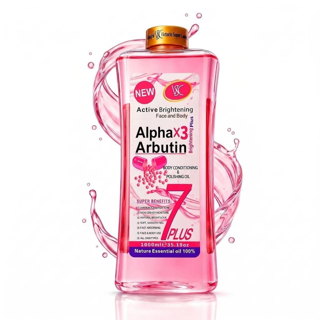 Óleo de Alfa Arbutina para Rosto e Corpo 1000ml, Óleo Corporal Leve com Alfa Arbutina, Óleo Hidratante de Rápida Absorçã