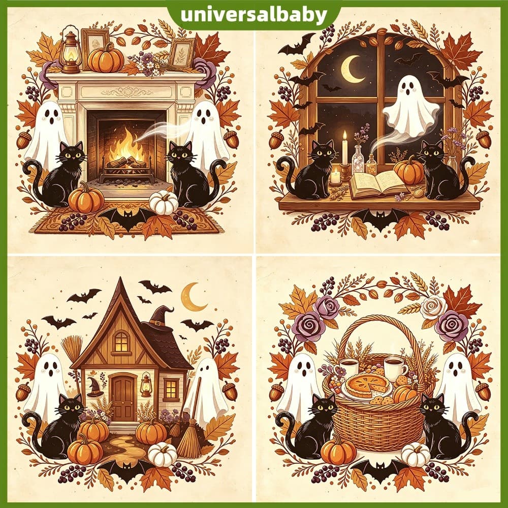 Kit De Pintura Diamante 5D Broca Completa Quadrada Halloween 30x30 [universalbaby.br]