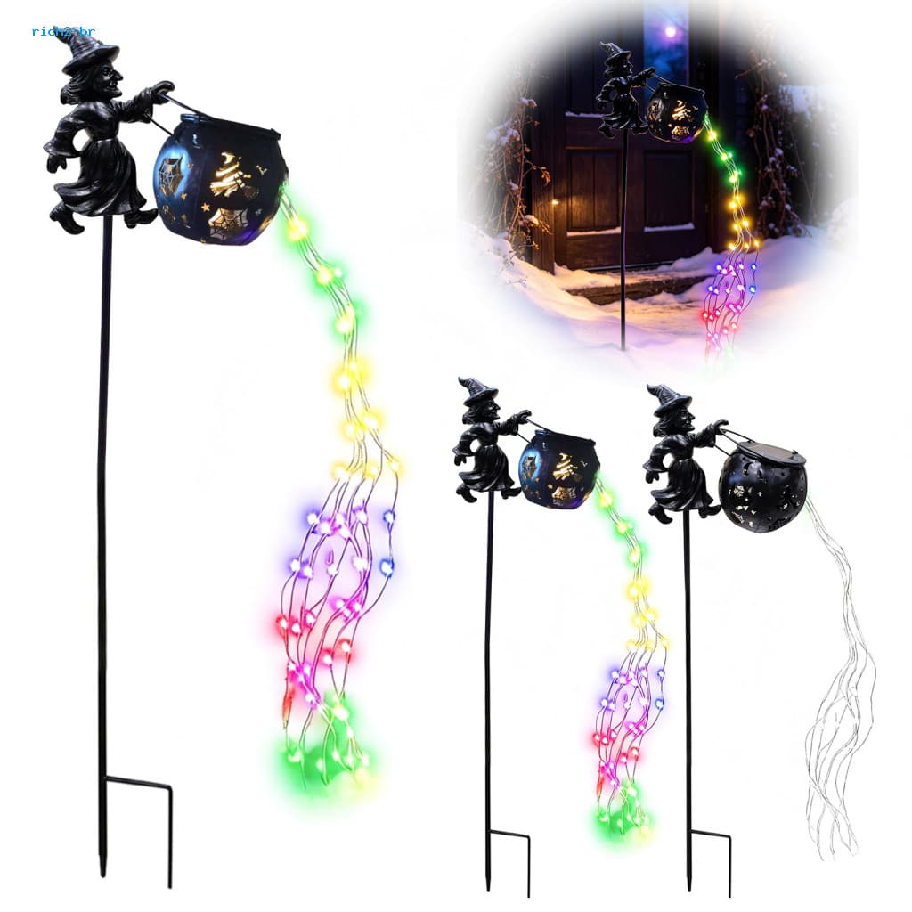 Luzes De Jardim De Caldeirão De Bruxa , Decorações Ao Ar Livre De Halloween Com Projeção Fantasma