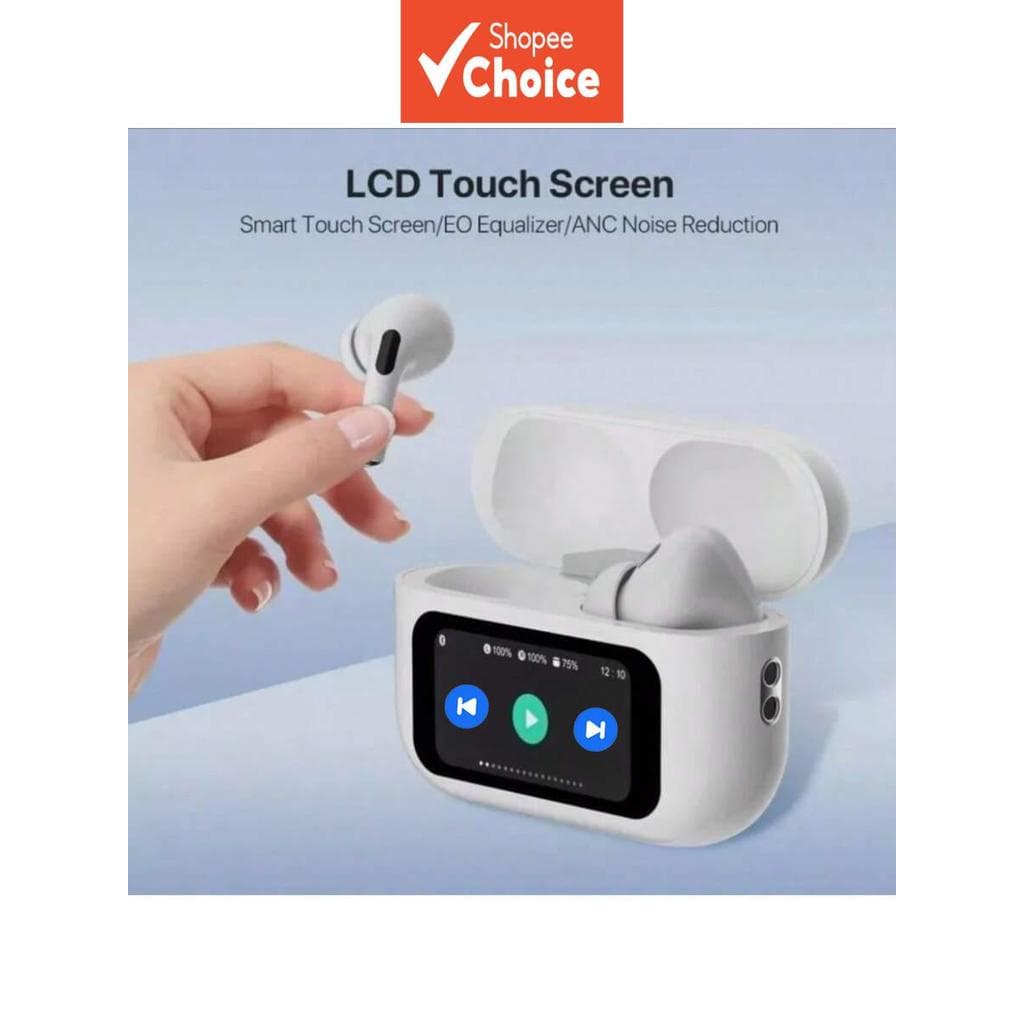 Fones de Ouvido Bluetooth TWS, Earbuds Intra-Auriculares Mini, Display Digital Inteligente, ANC, Microfone HD, Graves