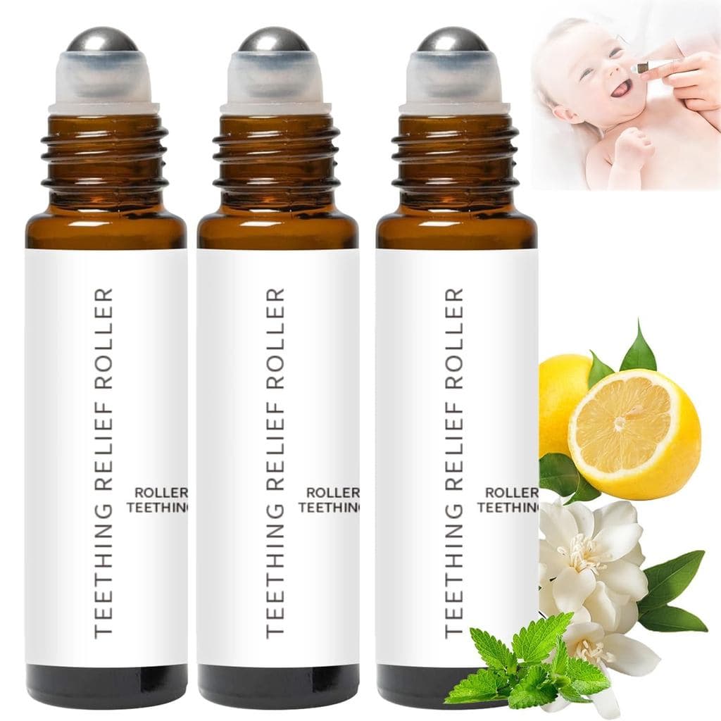3 Rolos de Massagem para Dentição 100% Naturais para Bebês, Rolo de Massagem para Dentição Velaria, Rolo de Óleo para De
