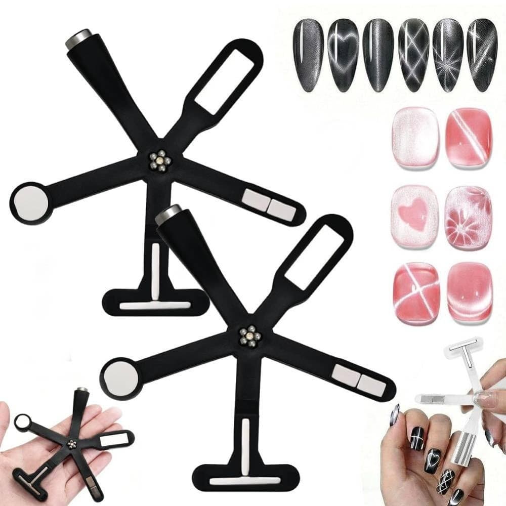 Ferramenta Magnética 6 em 1 para Arte de Unhas Olho de Gato, Gel Magnético para Unhas, Arte de Unhas DIY em Forma de Cor
