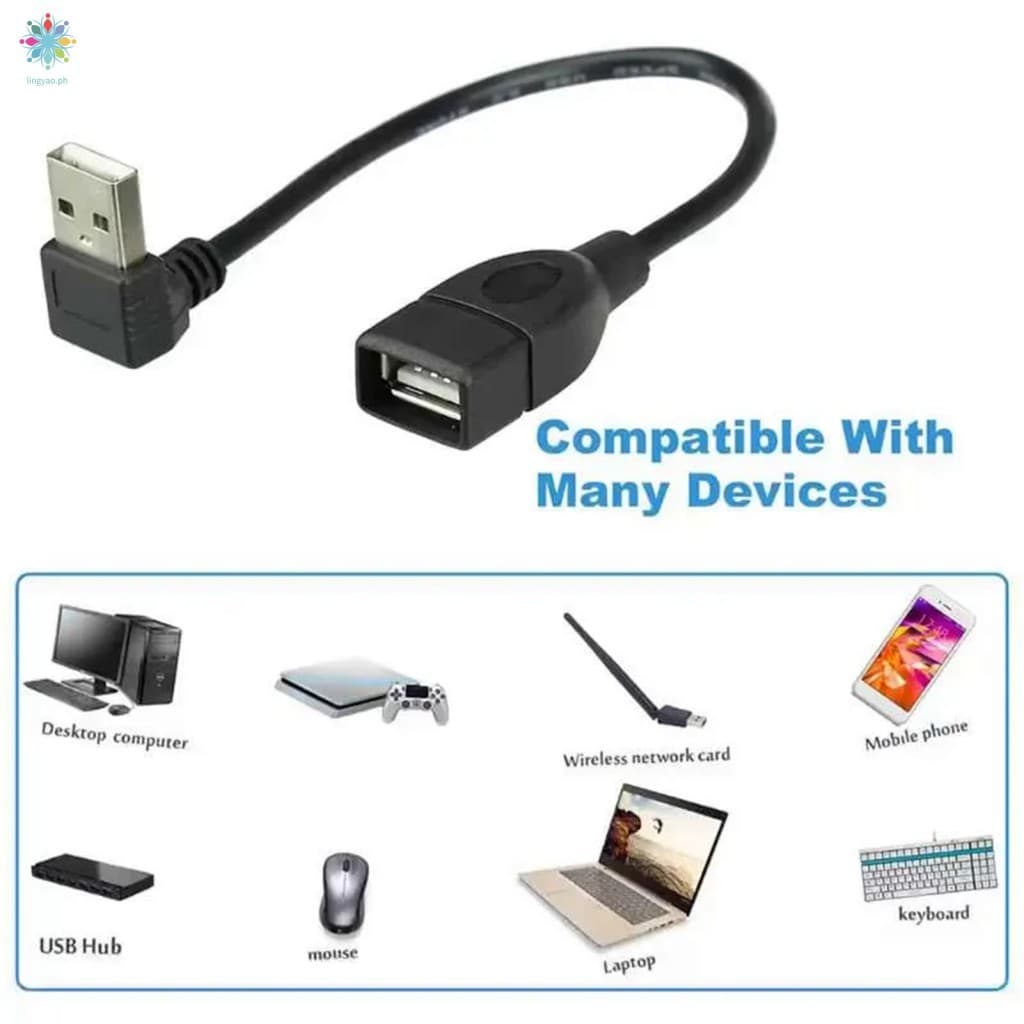 Cabo De Extensão Macho Para Fêmea USB2.0 Conversor De 90 Graus Suporta Carregamento De Vídeo De Dados