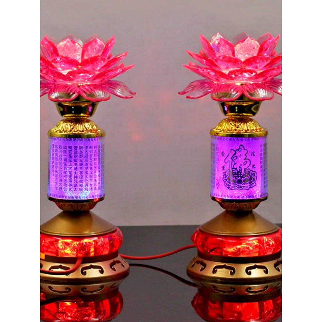 🔥 Economia de Energia 🔥 Objeto Religioso​ VENDA QUENTE Luminária LED​ led Colorido Lâmpada De Lótus Fortuna Buda Ofere