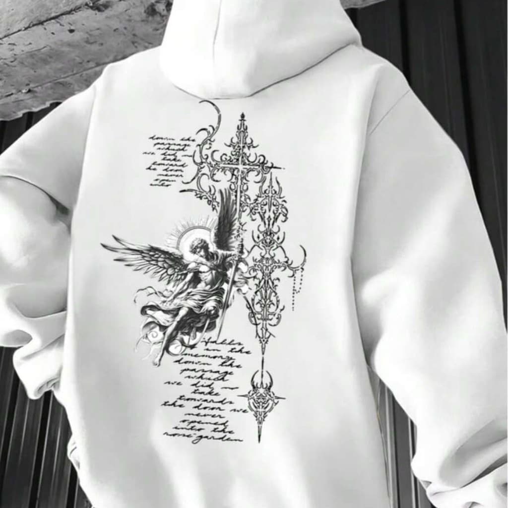 Casaco Blusa de Frio Moletom Masculino Canguru Inverno Estampado com: Anjo - Novidade Especial Casual Street Estiloso