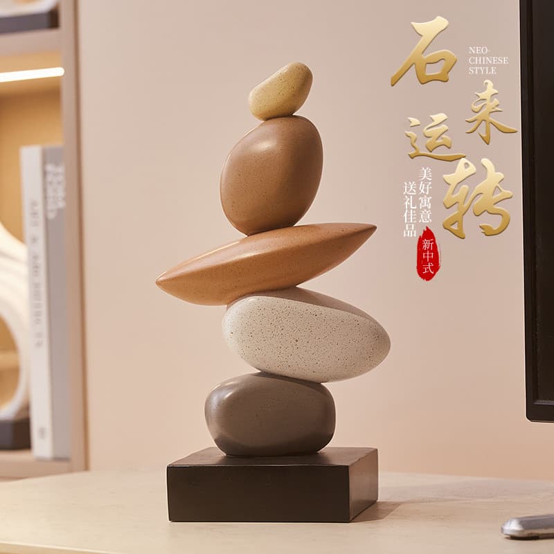 Pedra da sorte, decorações para móvel de TV na sala de estar, ornamentos para entrada, escritório, sala de estudos, mesa