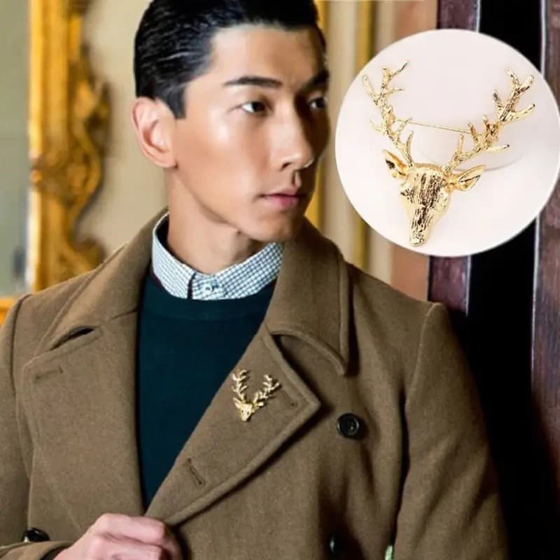 Animal Elk Cabeça Broche Personalidade Roupas Pinos Lapela Pino Veado Metal Jóias Emblema Natal Crachá Presente