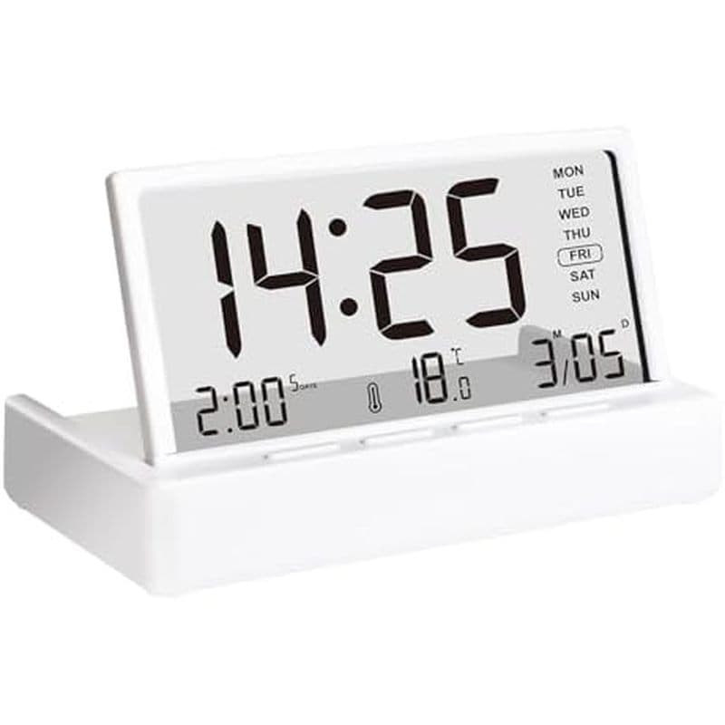 Despertador Digital De Mesa Relógio Com 3 Alarmes Transparentes Tela Temperatura Calendário Semana Dobrável Design Snooz