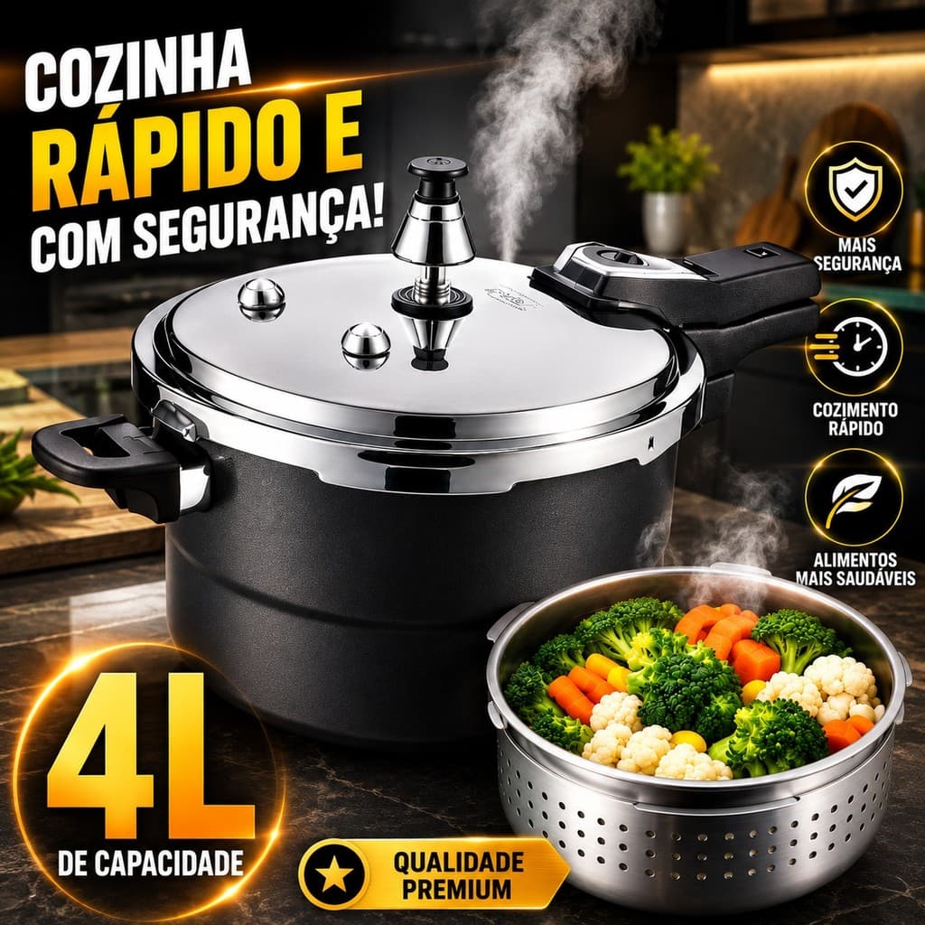 Panela De Pressão Indução Alumínio E Gás Com Tela De Vapor Interna Completa Antiaderente Top Alta Qualidade