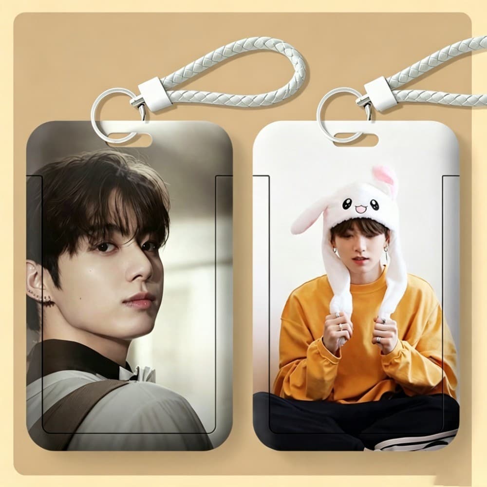 Porta cartão kpop Porta fotocartinha com chaveiro bolsa de Holder photocard crachá com alça Toploader Produtos de fã