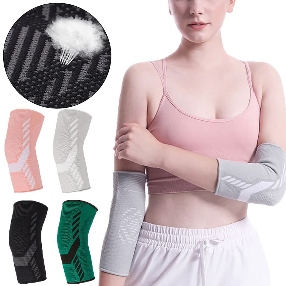 1 Peça Cinta Respirável Compressão Sweatproof Elástico Ciclismo Basquete Esporte Fitness Cotovelo Almofada