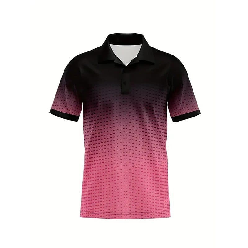 Camisa polo masculina com botão lapela camisa polo gradiente padrão impressão rua manga curta roupas impressas 26812TXCS