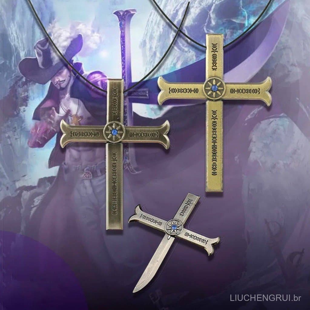 Colar One Piece Hawkeye Dracul Mihawk com Pingente de Anime, Acessórios Estilosos para Homens MEYH