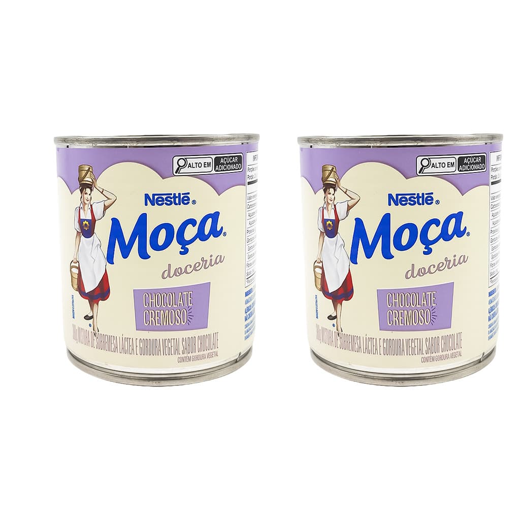 2x Sobremesa Chocolate Cremoso Nestle Moça 385g Doce Cremoso