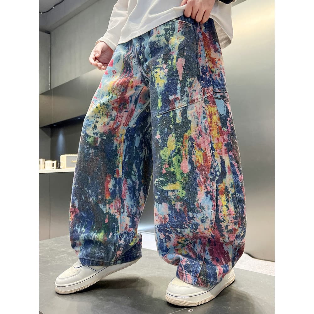 Crianças roupas meninos calças Hip-Hop dança de rua solta calças de perna larga primavera roupas 2025 novo estilo grande