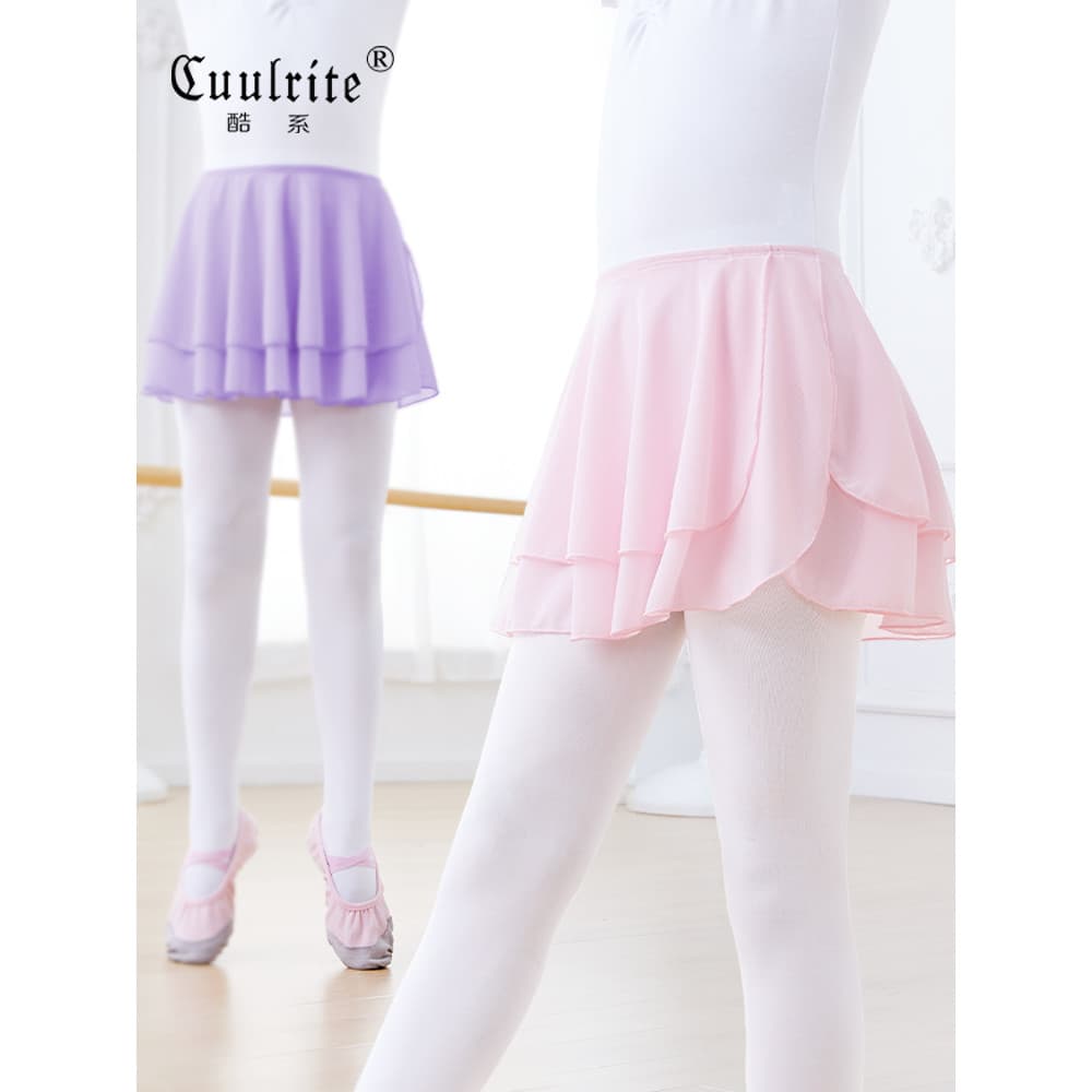 Meninas saia de verão crianças Ballet prática saia curta rosa bebê dança saia prática Chiffon pequeno avental