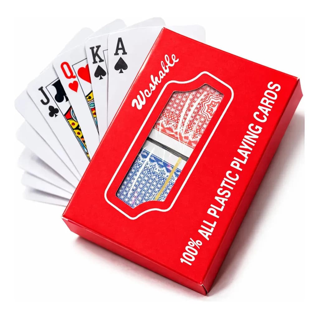 Baralho de Cartas Plástico Jrico com 110 Cartas, 2 Mazos Resistentes e Impermeáveis