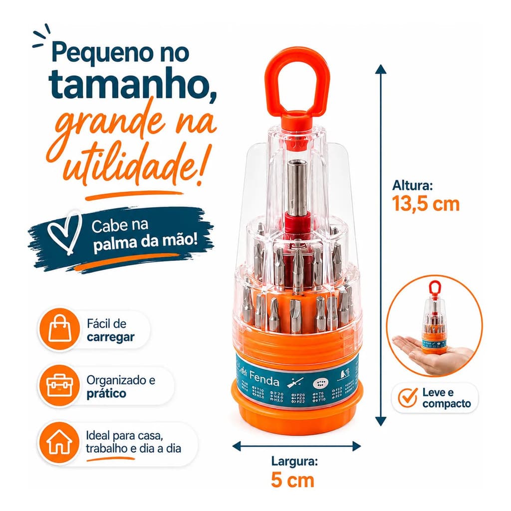 Jogo Chaves Magnéticas 31 Em 1 Mini Ferramentas Precisão