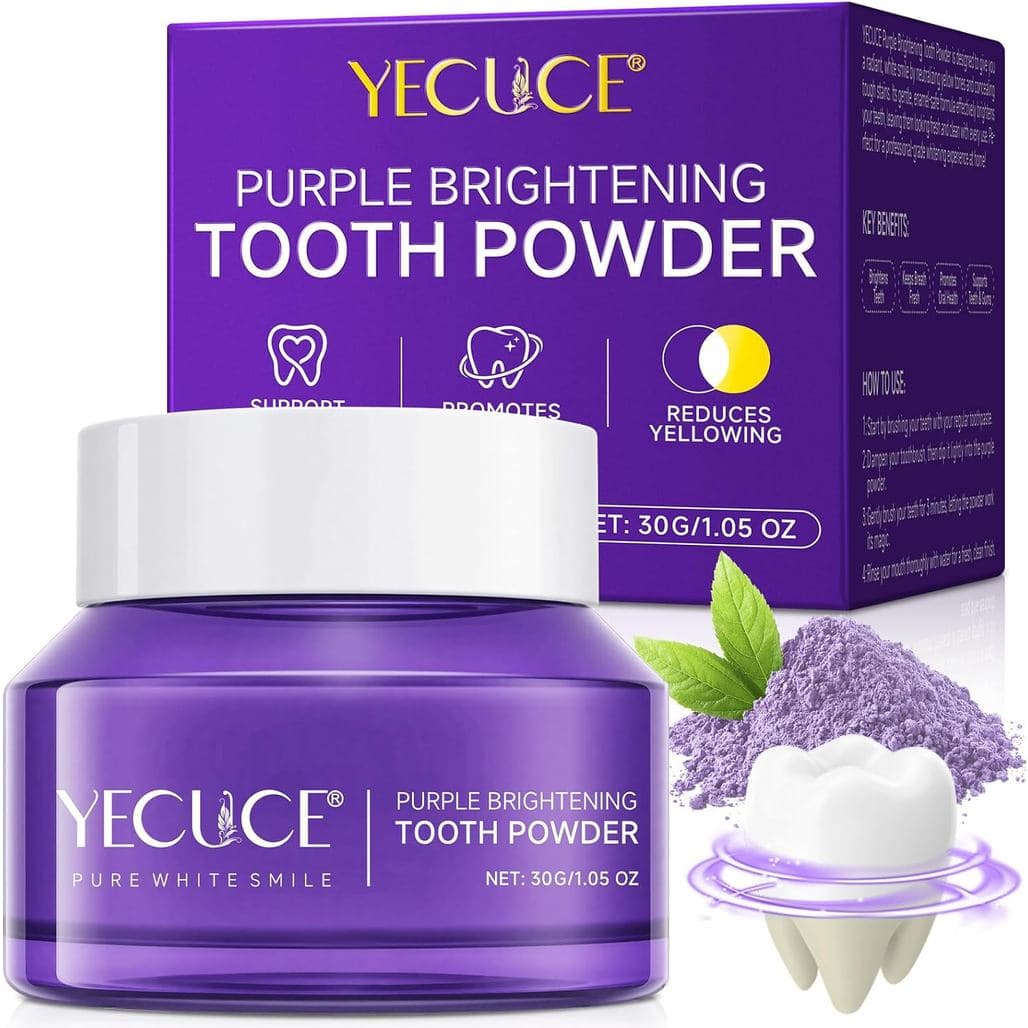 Pó Clareador de Dentes, Pó Potencializador de Pasta de Dente - Remove Manchas, Sem Sensibilidade, Hálito Fresco - Pó Cla