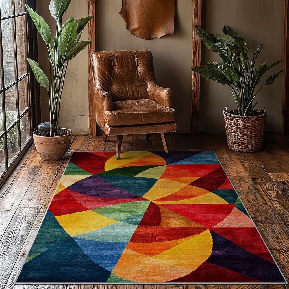 [Novo produto] Personalidade abstrata tapete colorido sala de estar tapete de mesa de centro tapete decorativo doméstico