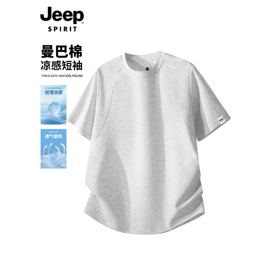 Jeep Mamba algodão de manga curta camiseta masculina 2026 novo estilo verão estilo fino legal respirável solto Casual ro