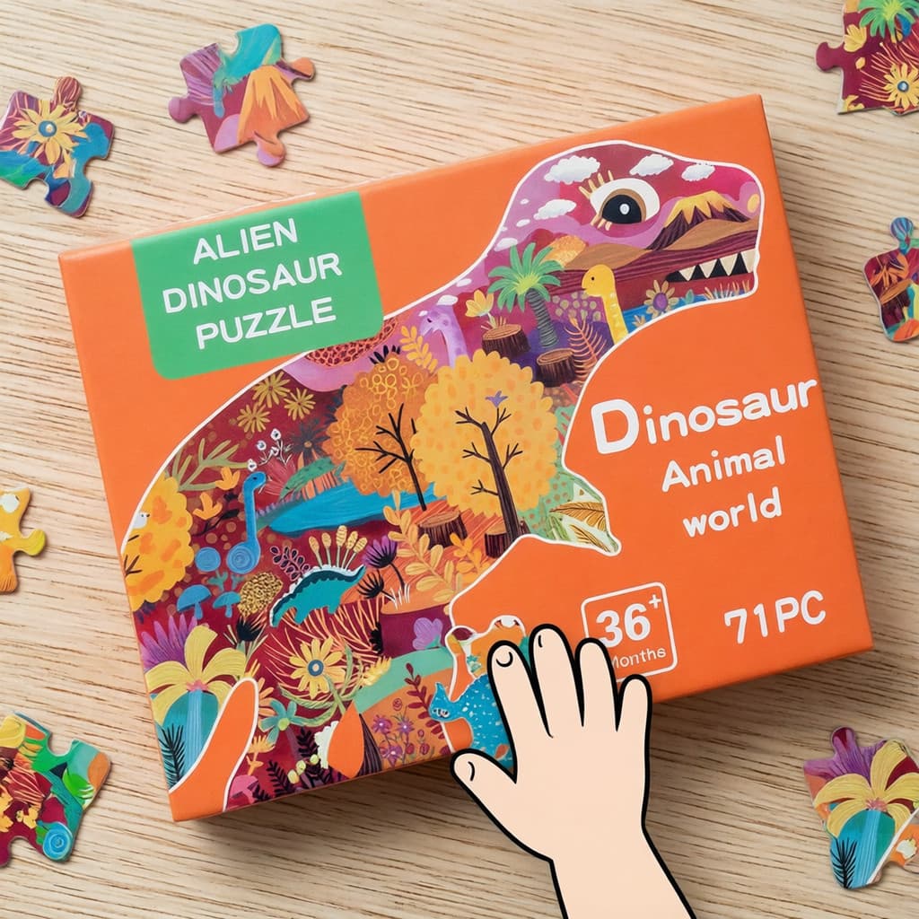 Animal alienígena quebra-cabeça dinossauro quebra-cabeça crianças brinquedos educativos 5 anos de idade bebê encaixotado