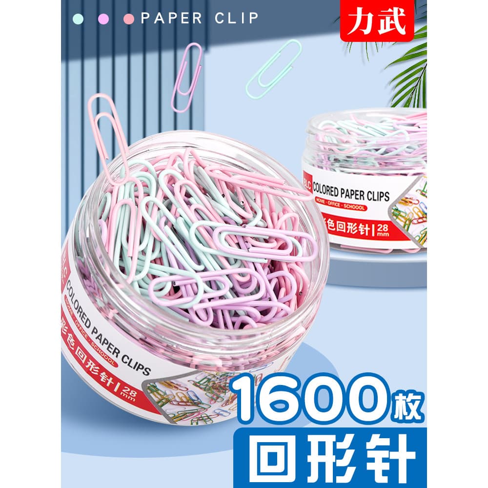 Clipe de papel colorido Material de escritório Clipe de papel fixo em forma de u de aço inoxidável Clipe de papel de res