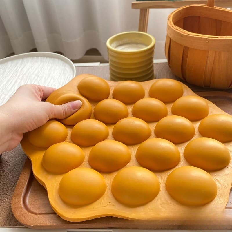 Ovo Puffs Pão Brinquedo De Descompressão Recuperação Lenta Pitada Música Ventilação Molhado Macio Simulação Comida Bolo