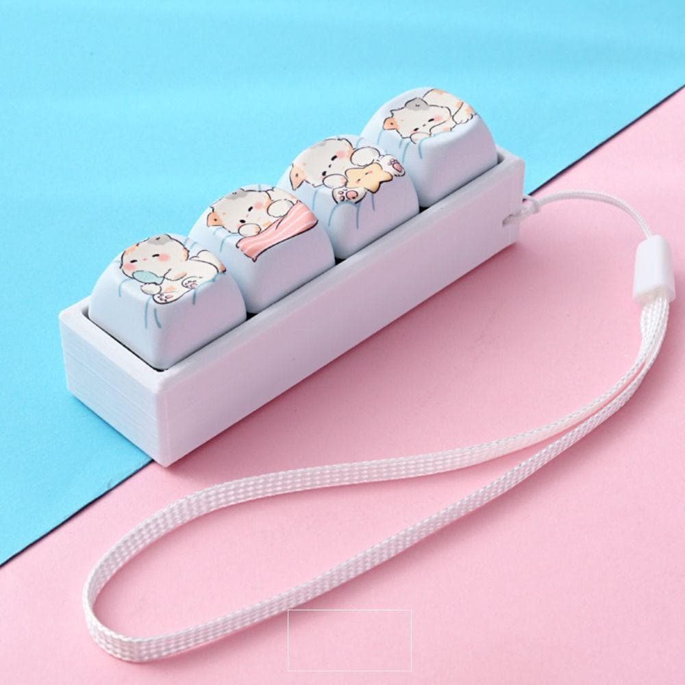 Chaveiro Fidget Keycap , 4 Teclas De Teclado Mecânico De Gato Fofo , De Telefone