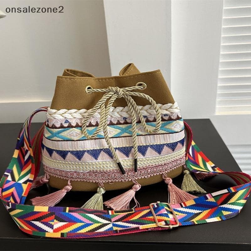 ONS Boêmio Cordão Buet Saco Étnico Bordado sel Decoração Multi-Poet Durável Boho Bolsa Para Férias De Fim De Semana Fuga