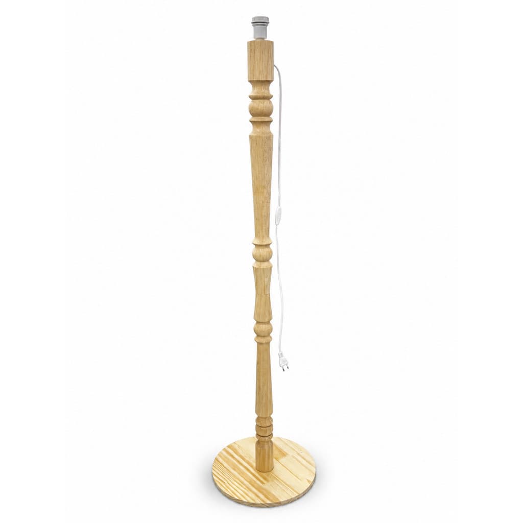 Abajur de chão - em madeira pinus natural para sala, quarto, COM fiação e SEM cúpula .