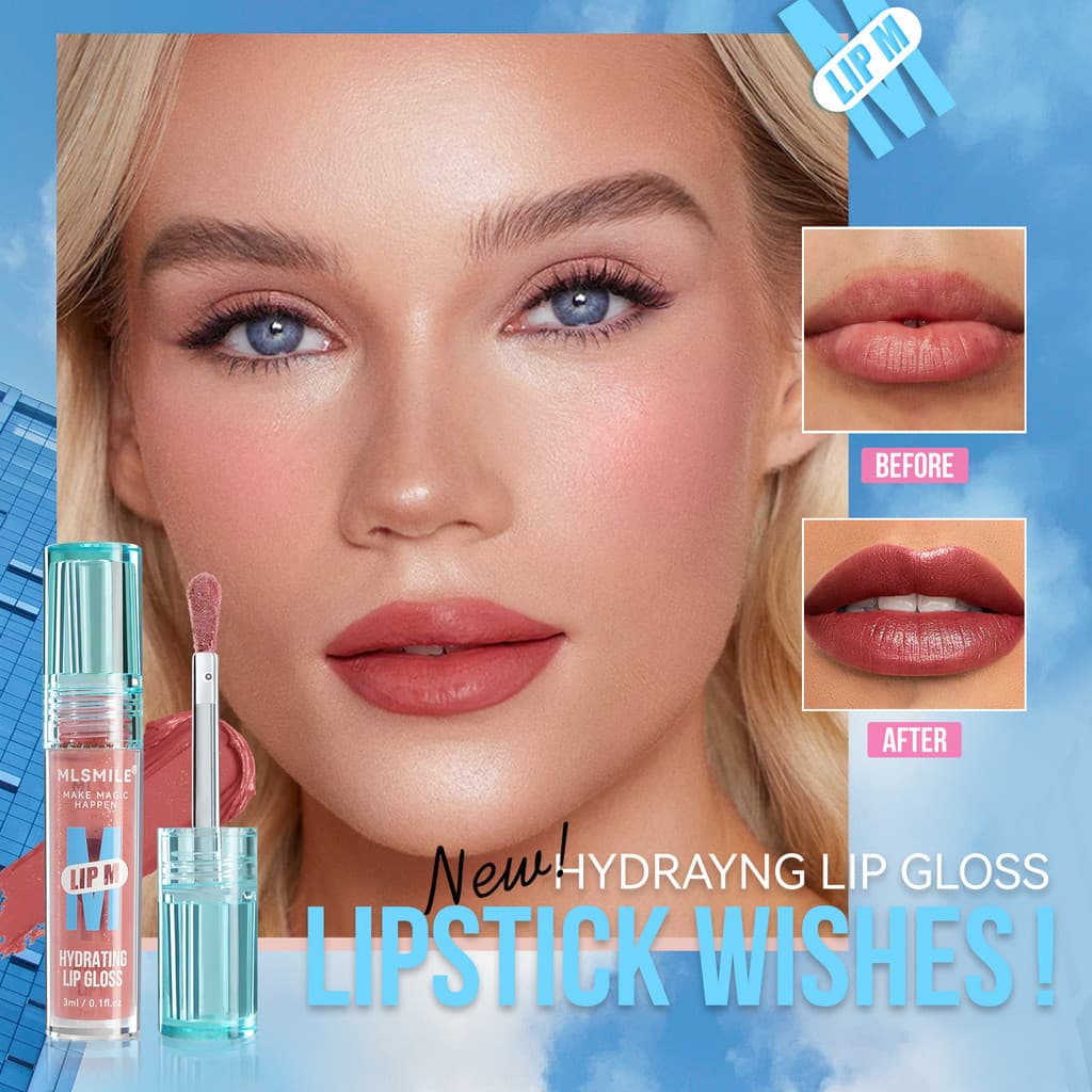 MLSMILE é especialista no Gloss Labial Antiaderente Little Blue Bottle em tons nude sensuais, gloss labial perolado de s