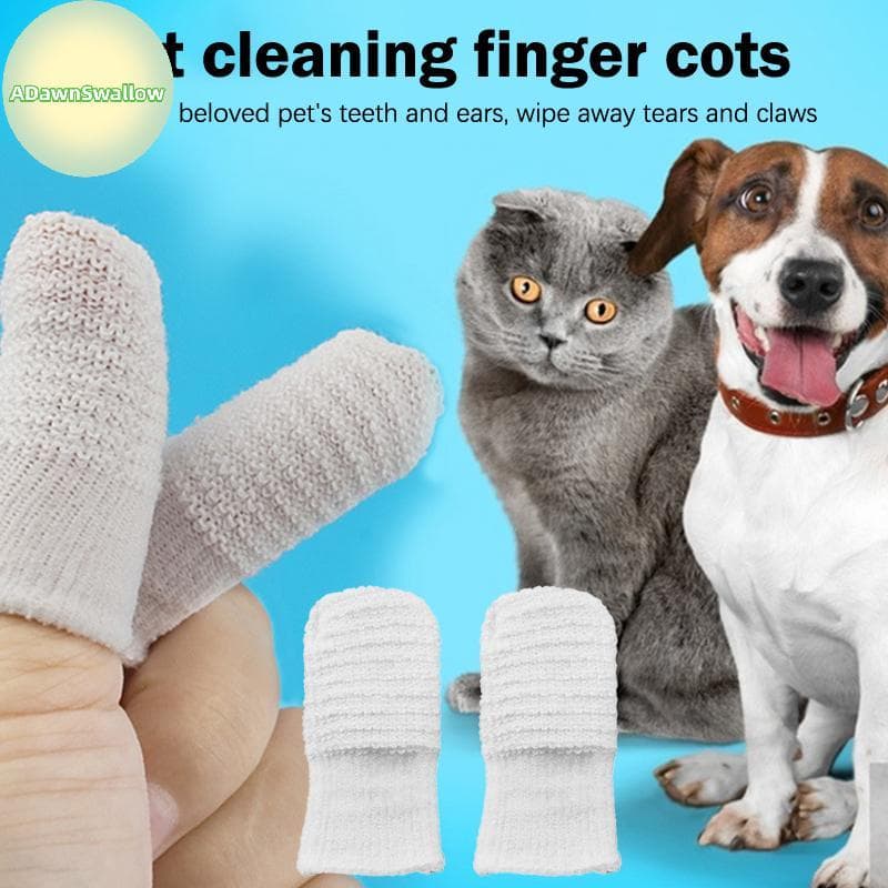 ADS 6/12 Pcs Pet Escovação De Dois Dedos Berços De Dedo Cuidados Bucais Capa Gato Cão Escova De Dentes Remover Tártaro C