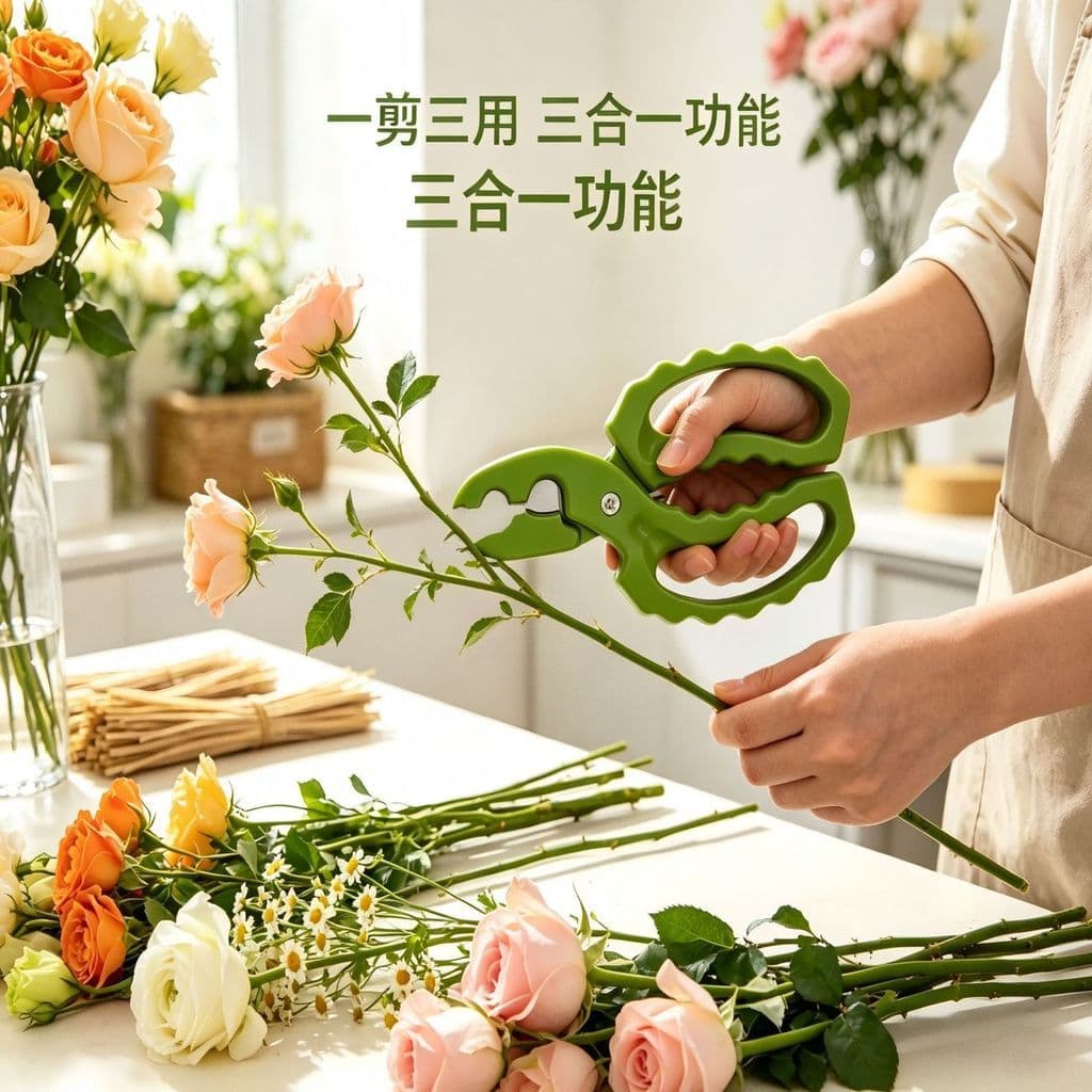 Tesoura floral multifuncional, tesoura de poda de Piercing, arranjo de flores, tesoura especial para loja de flores flor