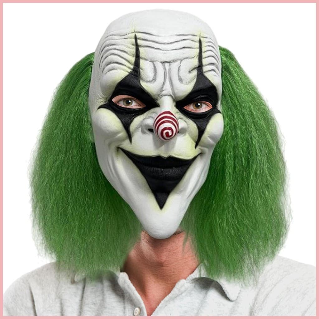 H14D brilhante Horror palhaço máscara Halloween Cosplay palco desempenho máscara adulto masculino máscara fantasia