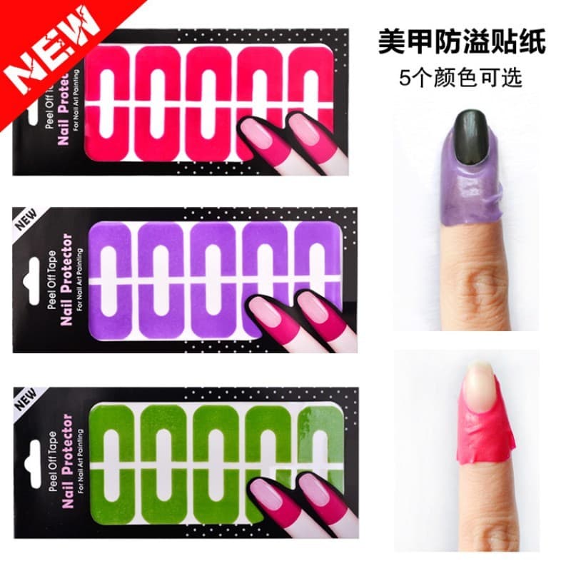 Adesivos em forma de U para jato de tinta de Manicure, adesivos anti-derramamento, cola de esmalte, transbordamento, ras