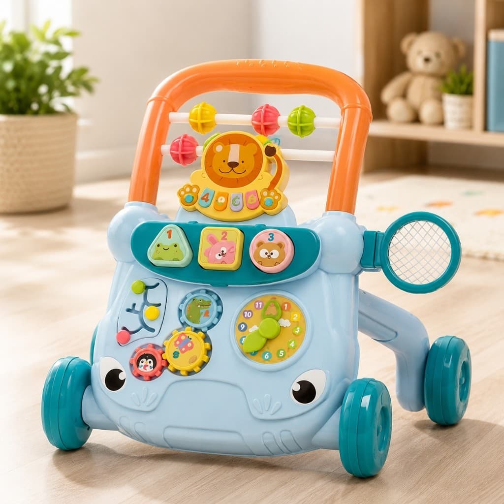 Andador Infantil Musical Brinquedo Interativo Aprender Andar Desenvolvimento Motor Empurrador