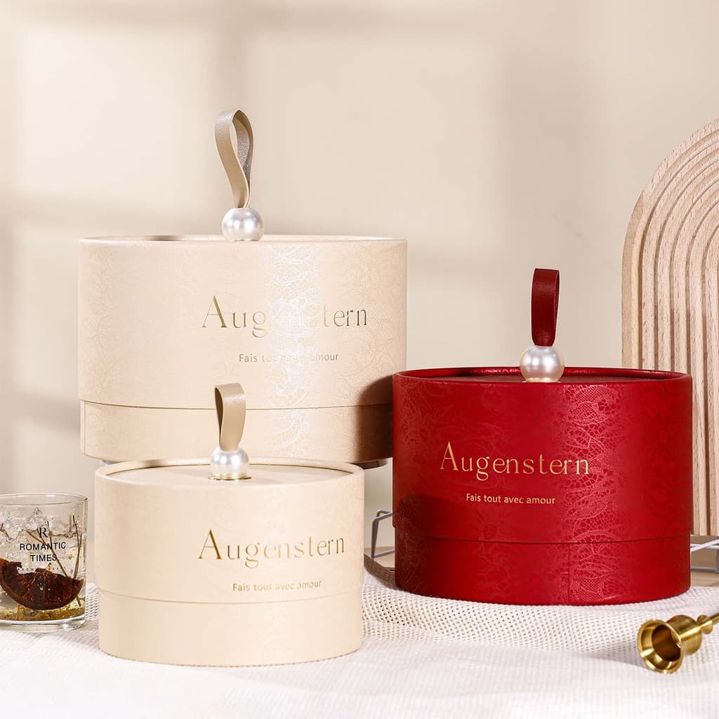 Nova pérola francesa redonda caixa portátil presente de retorno de casamento vermelho caixa de doces de casamento presen
