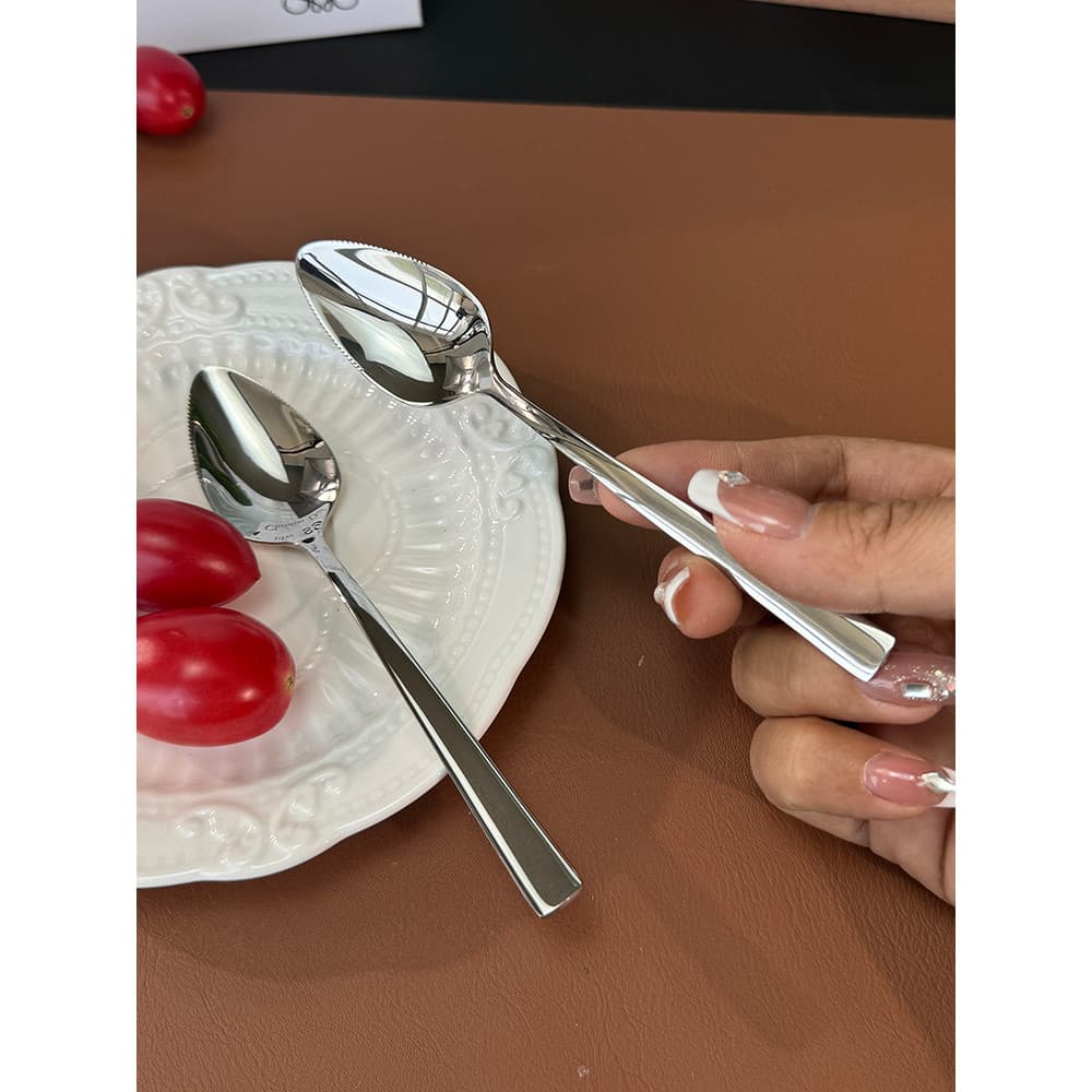 Criativo requintado 18-10 colher de purê de aço inoxidável espátula colher de purê de maçã colher de purê de Banana colh