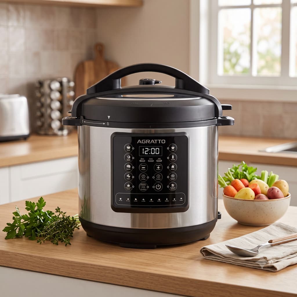 Panela de Pressao Agratto Digital 6 Litros 127v ou 220v 1000w Multifunçoes Moderna Casa Cozinha