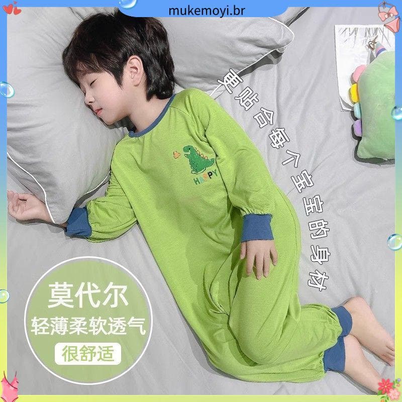 Classe a crianças pijamas de dinossauro de uma peça verão saco de dormir estilo fino Modal meninos meninas roupas para c