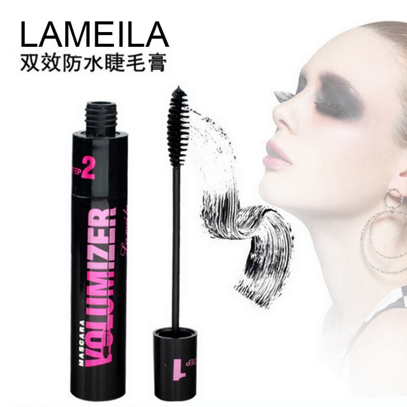 Lamela Rímel de duas cabeças com efeito duplo, Natural, longo, grosso, à prova d'água, sem manchas