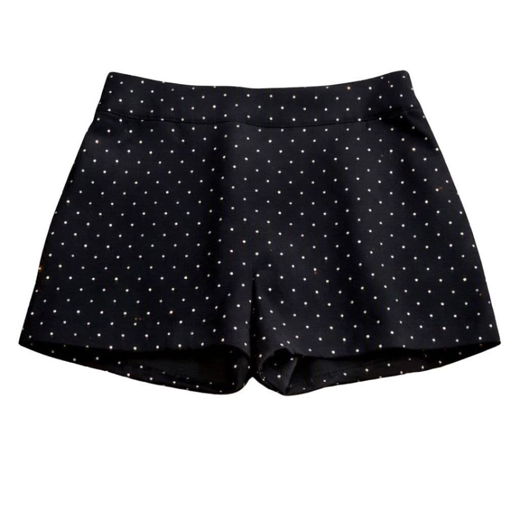 Shorts Saia Blogueira Virginia Brilho Slim Tamanho P ao G com Zíper