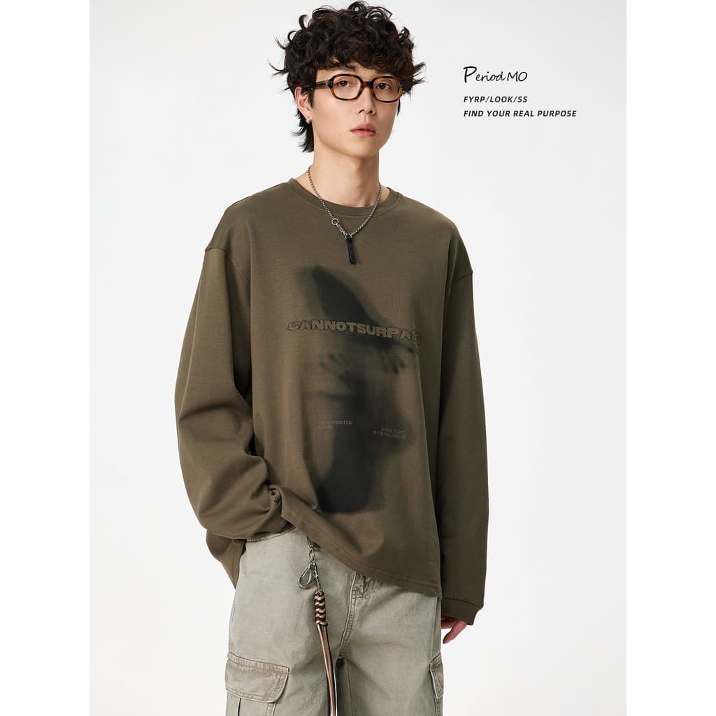 FYRP Momo Estilo Japonês Street Wear Impressão Abstrata Em Torno Do Pescoço Moletom Masculino Primavera Outono Casal Sol