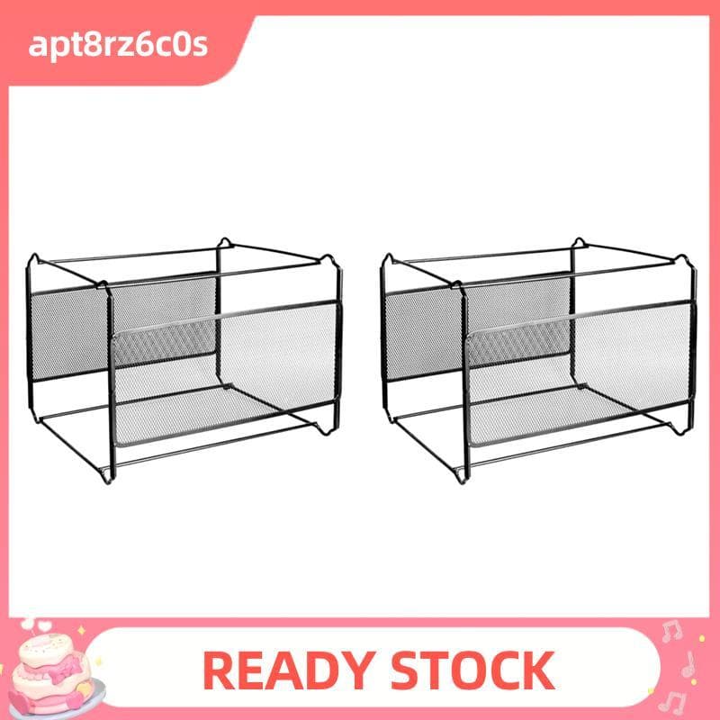 2X A4 Malha Metal Arquivo Organizador Caixa Pendurado Pasta De Suporte De Armazenamento De Mesa Prateleira Titular Para