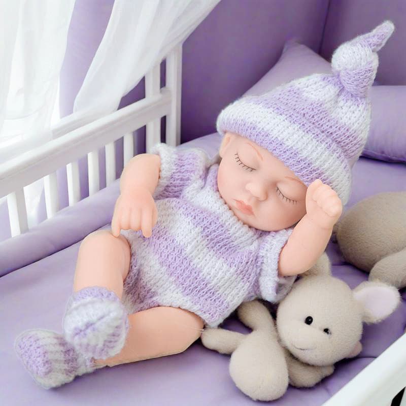 Boneca Reborn De 7 Polegadas TPR Roupa Infantil Conjunto De Suéter De Malha Fofo De Inverno