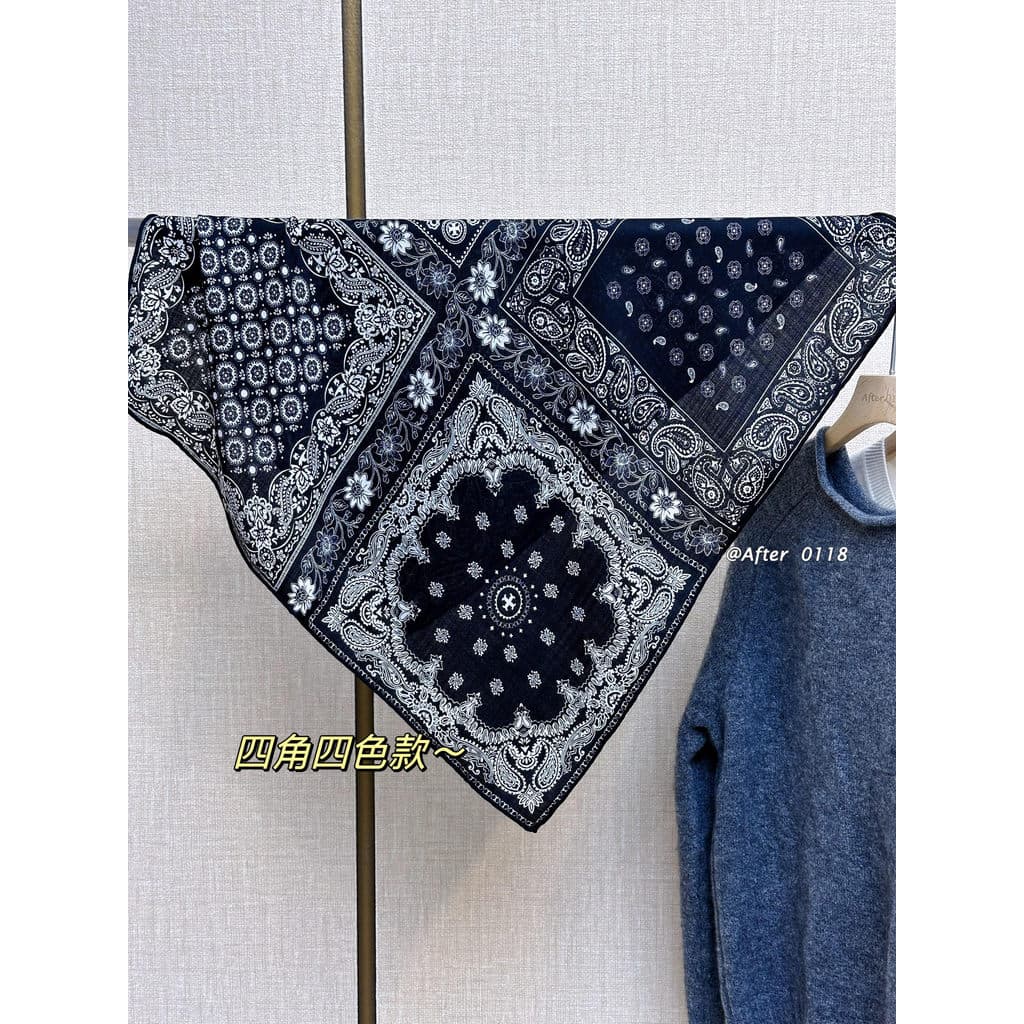 Após bandana Retro caju flor dupla face seda Real amoreira lã de seda quente lenço quadrado pequeno xale